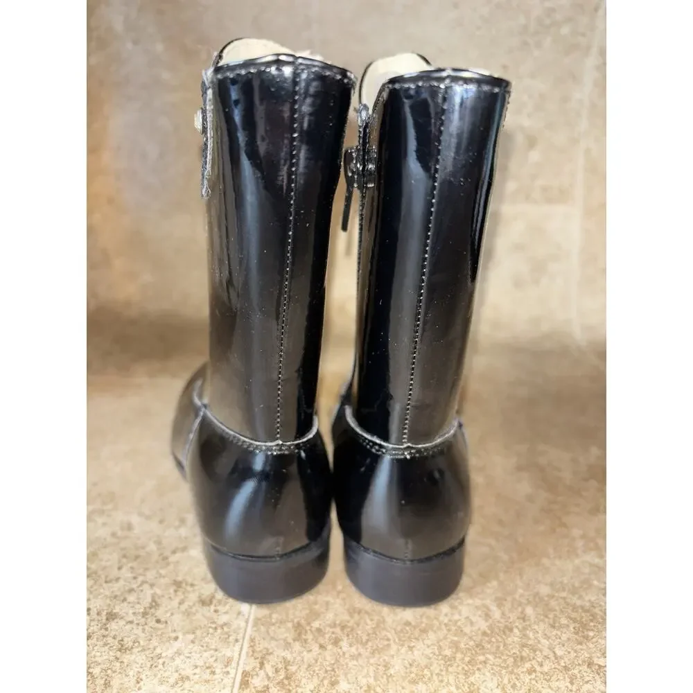 L’amour Size 8 Toddler black patent leather mid-calf boot